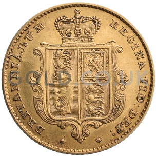 Victoria Young Head Shield Back Gold Half Sovereign