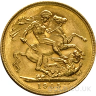 1905 Gold Sovereign Coin Edward VII (S)