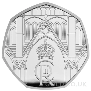 2023 Piedfort Proof 50p Silver Coin Coronation of King Charles III Boxed