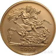 2008 Elizabeth II Fourth Head Gold Half Sovereign