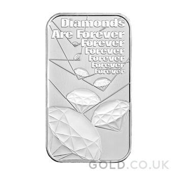1oz Silver Bar James Bond 007 Diamonds are Forever