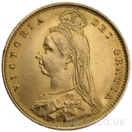 Gold Half Sovereign Victoria Jubilee Head Shield Back