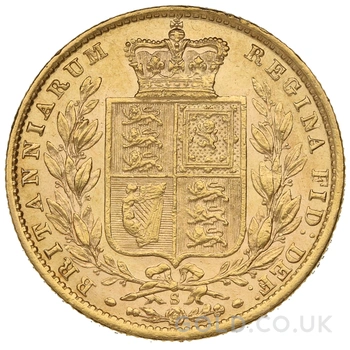 1873 Gold Sovereign Coin Queen Victoria Young Head Shield Back Sydney