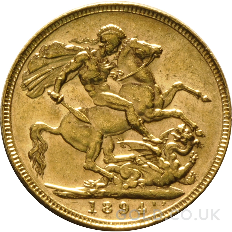 1894 Gold Sovereign Coin Queen Victoria Old Head