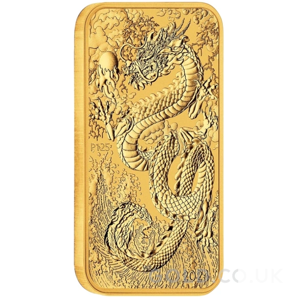 2024 Perth Mint 1oz Dragon Rectangular Gold Bar (Coin)