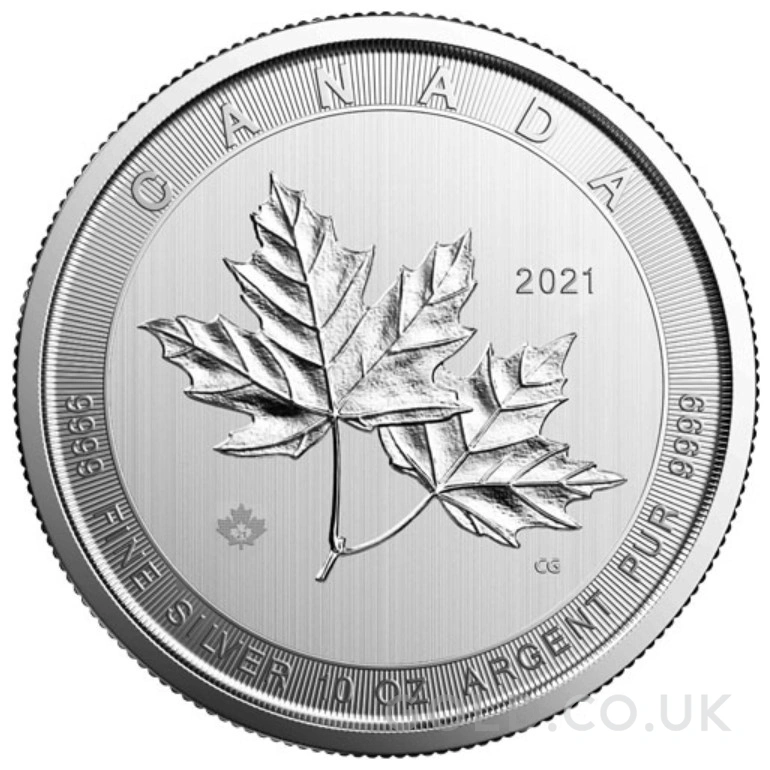 2021 10oz Canadian Silver Magnificent Maple Leaf Coin