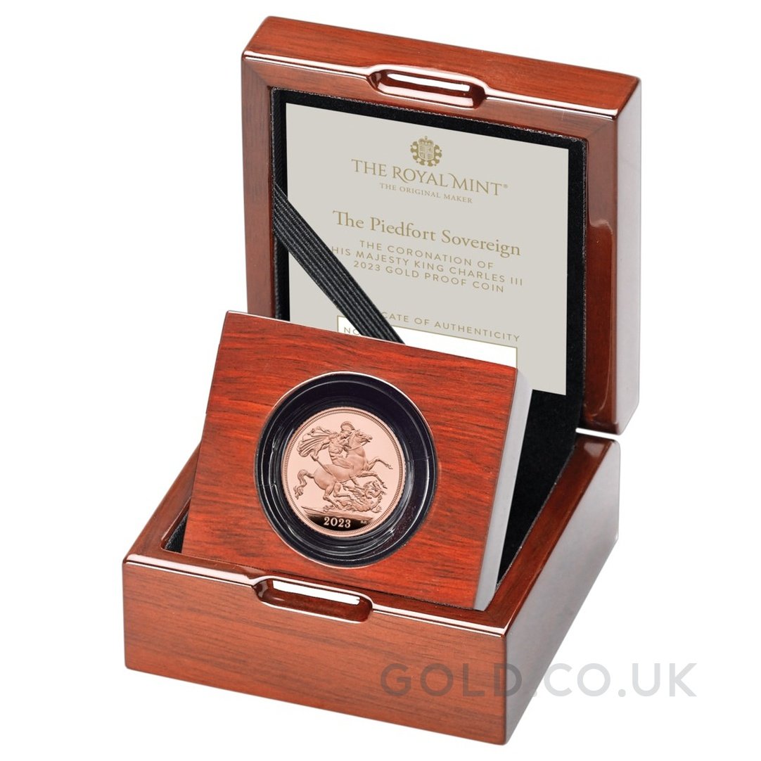 2023 King Charles III Coronation Piedfort Sovereign Gold Proof Coin Boxed