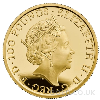 2021 1oz White Greyhound of Richmond Gold Coin Queen's Beasts Proof Gold Coin Boxed
