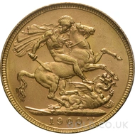 1900 Gold Sovereign Coin Victoria 