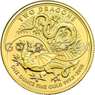 'Two Dragons' One Ounce Gold Coin (2018)