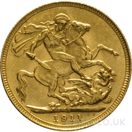 1911 George V Gold Sovereign (Sydney Mint)