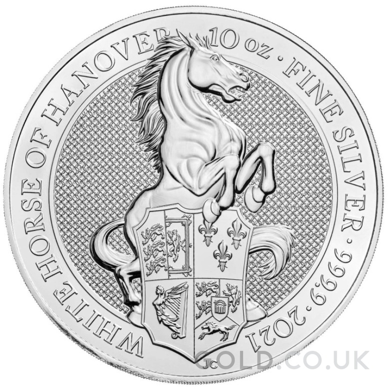 2021 10oz White Horse of Hanover Silver Coin Queen's Beasts
