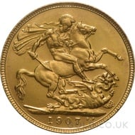 1907 Edward VII Gold Sovereign (London Mint)