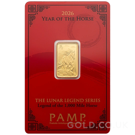 5g Gold Bar 2026 Year of the Horse PAMP