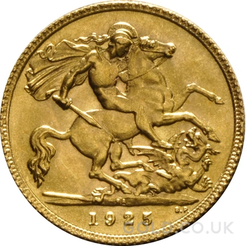 1925 Gold Half Sovereign George V South Africa