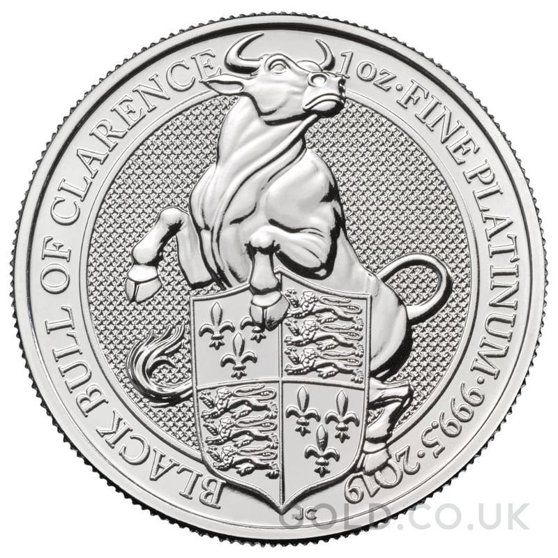 2019 1oz Black Bull of Clarence Platinum Coin Queen's Beasts