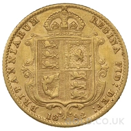 1892 Gold Half Sovereign Coin Victoria Shield Back