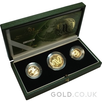 2003 Proof Gold Sovereign 3 Coin Set Boxed