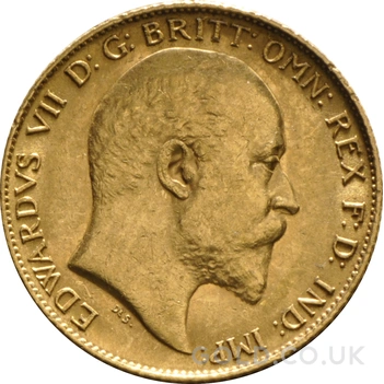 1908 Gold Half Sovereign Edward VII