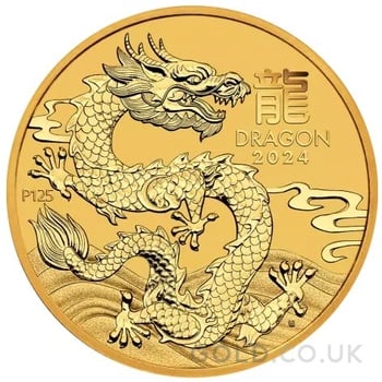 2024 Year of the Dragon Gold Coin 2oz Perth Mint Australian Lunar Series