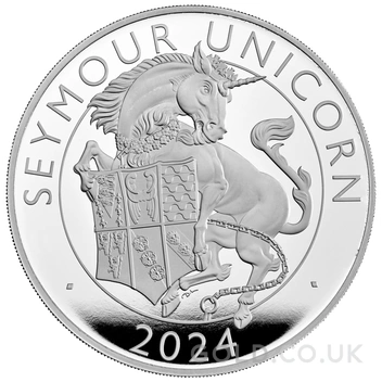 2024 Seymour Unicorn Silver Coin Tudor Beasts 5oz Proof Boxed