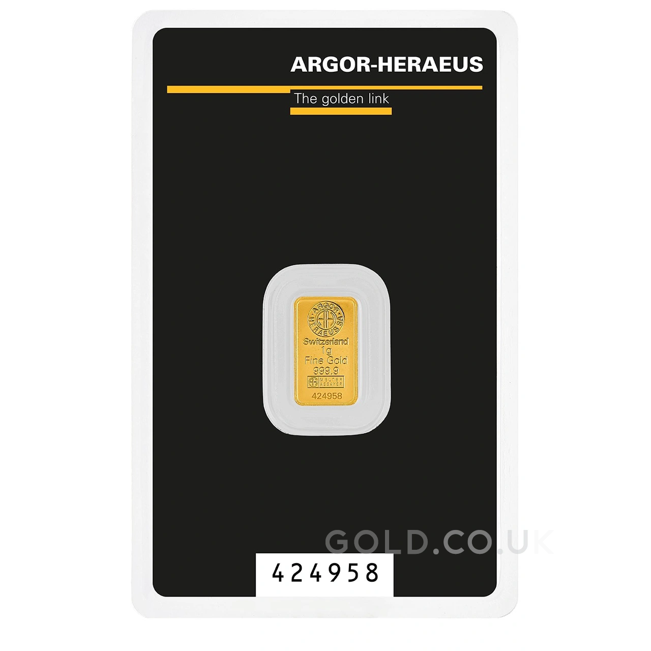 Argor-Heraeus 1g Gold Bullion Bar
