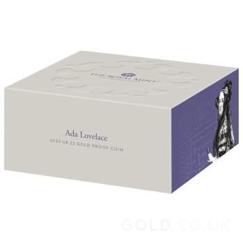 2023 Proof £2 Gold Coin Ada Lovelace Boxed