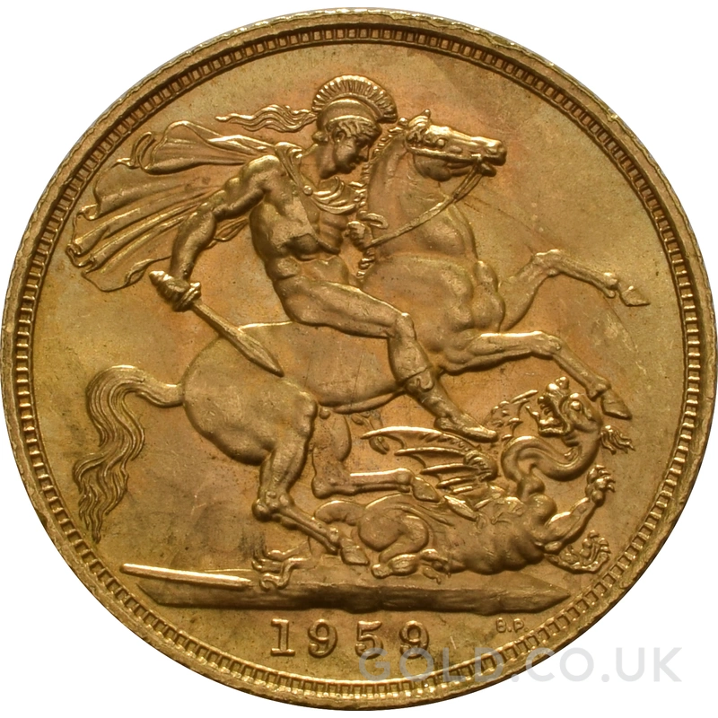 1959 Gold Sovereign Coin Elizabeth II Young Head
