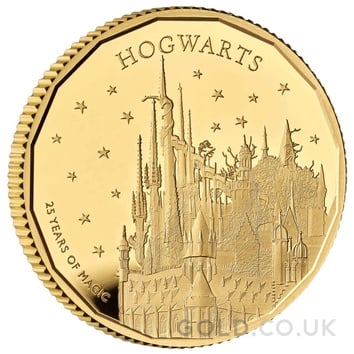 2023 Proof 1/4oz 25th Anniversary of Harry Potter Gold Coin Hogwarts School Boxed