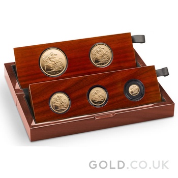 2014 Proof Gold Sovereign 5 Coin Set Boxed