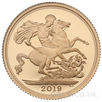 2019 Proof Gold Sovereign 5 Coin Set Fifth Head Boxed