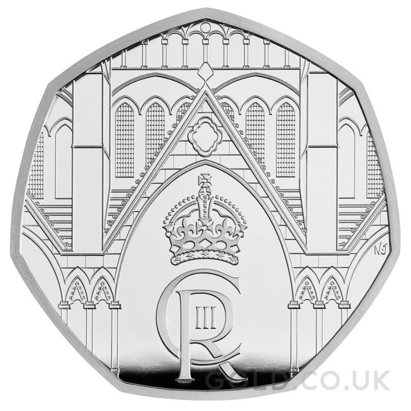 2023 Proof 50p Silver Coin Coronation of King Charles III Boxed