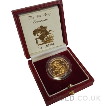 1985 Proof Gold Sovereign Boxed