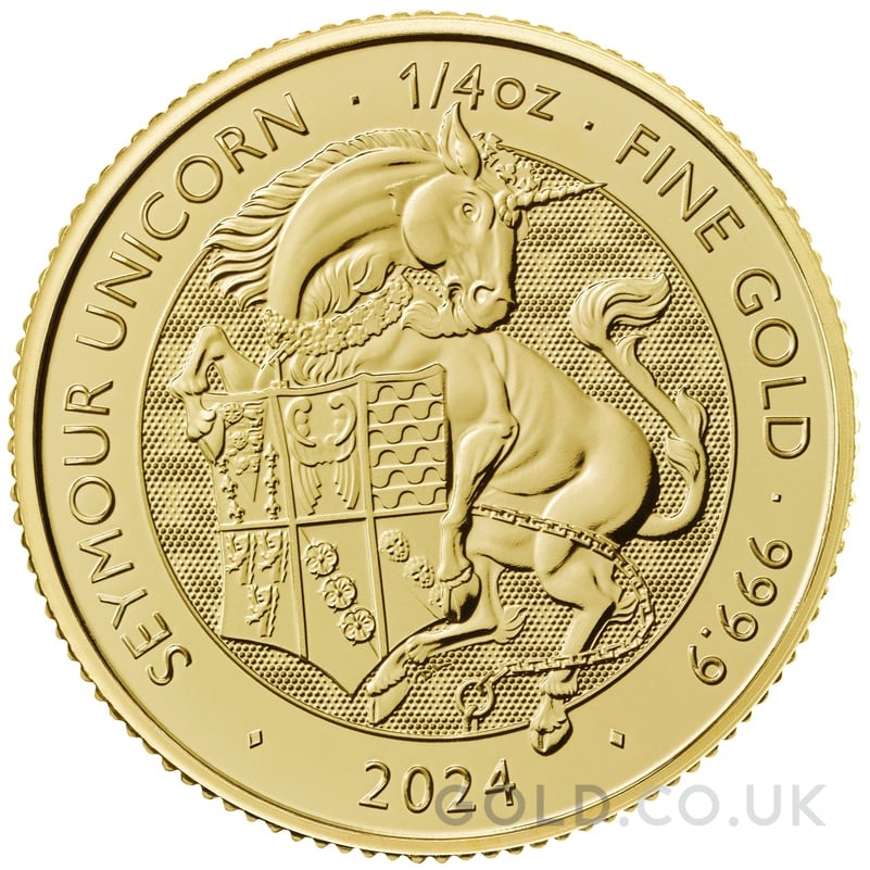 2024 Seymour Unicorn Gold Coin Tudor Beasts 1/4oz
