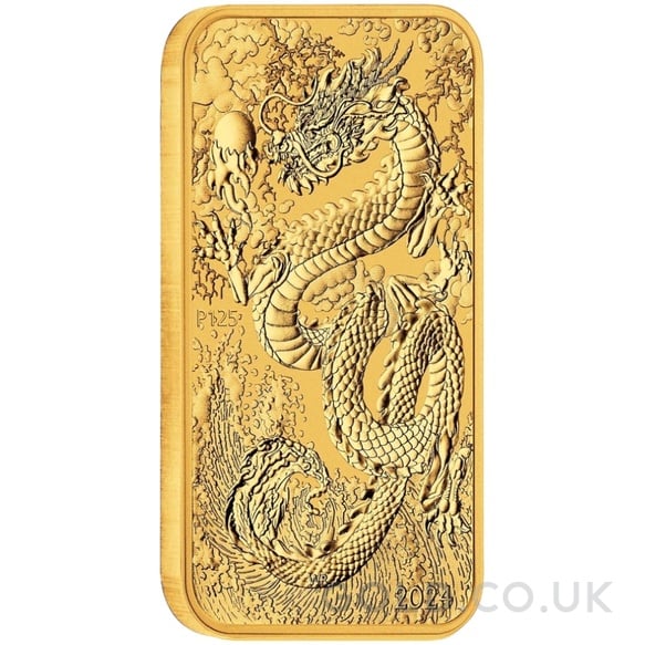 2024 Perth Mint 1oz Dragon Rectangular Gold Bar (Coin)