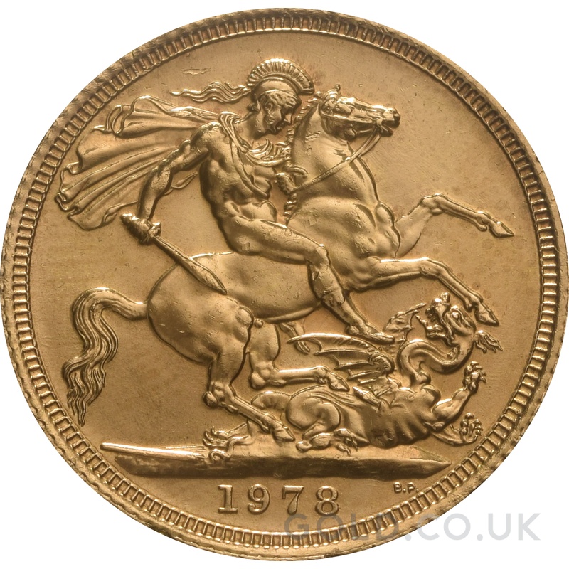 1978 Gold Sovereign Coin Elizabeth II Decimal Portrait