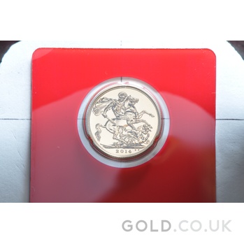 2014 Gold Sovereign Coin Elizabeth II Fourth Head India