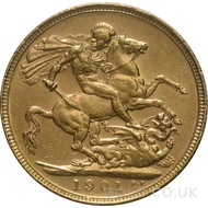 1901 Gold Sovereign Coin Victoria (P)