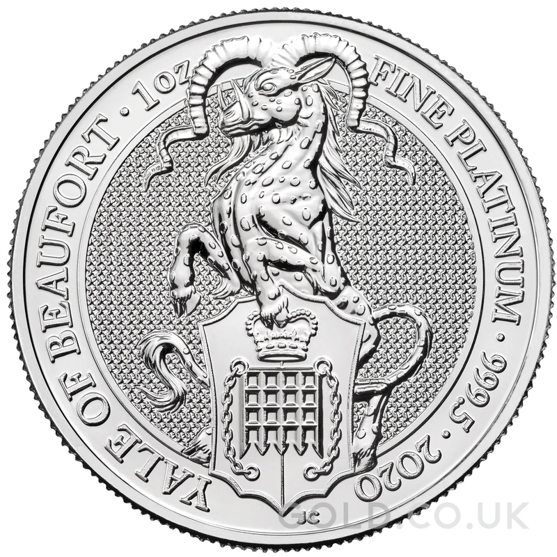 2020 1oz Yale Of Beaufort Platinum Coin Queen's Beasts