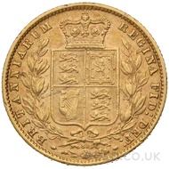 1870 Victoria Young Head Shield Back Gold Sovereign (London Mint)