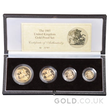 1985 Proof Gold Sovereign 4 Coin Set Boxed