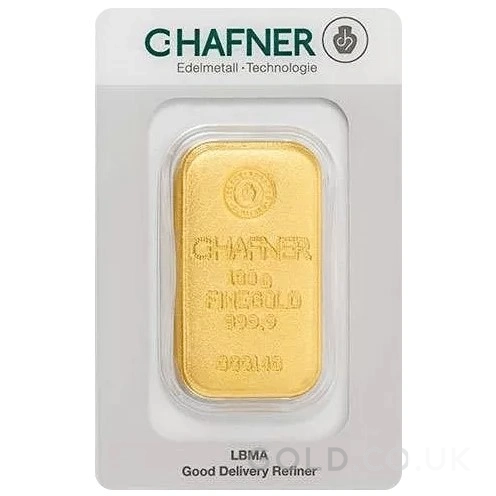 100g Gold Bar C. Hafner Cast