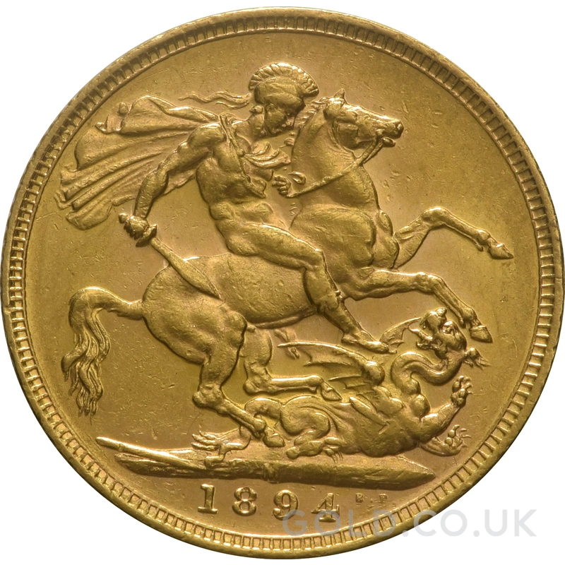 1894 Gold Sovereign Coin Queen Victoria Old Head Melbourne