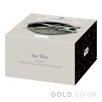 2024 1/4oz X-Wing Star Wars Proof Gold Coin Boxed