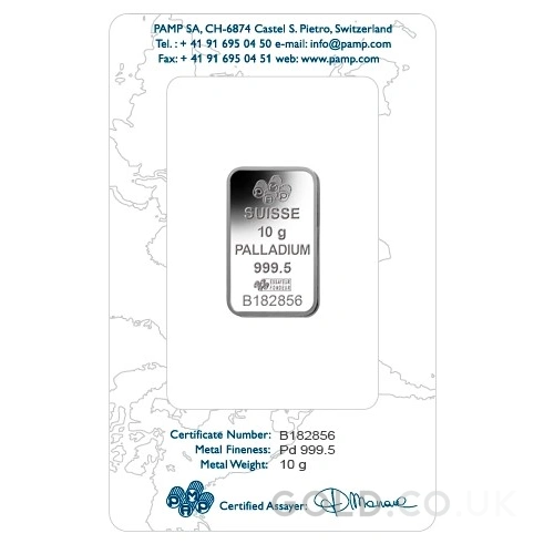 10g Palladium Bar PAMP Lady Fortuna