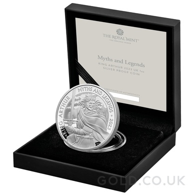 2023 Proof King Arthur Silver Coin Myths & Legends 1oz Boxed