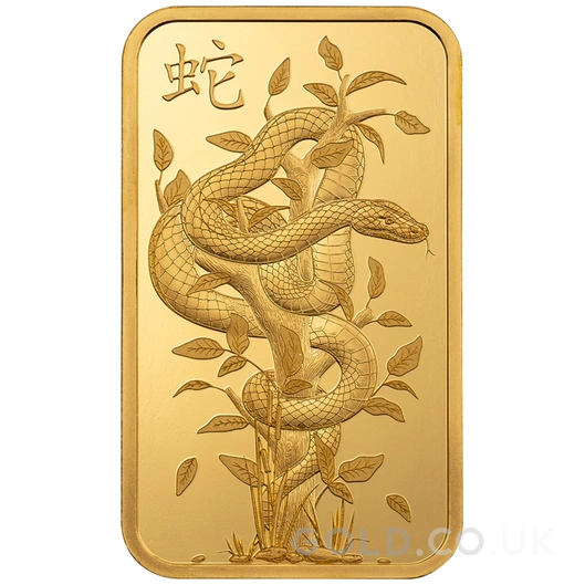 1oz Gold Bar 2025 Year of the Snake PAMP