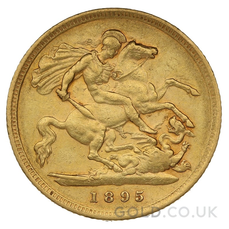 1895 Gold Half Sovereign Queen Victoria Old Head