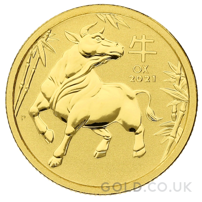 2021 Year of the Ox Gold Coin 1/10oz Perth Mint Australian Lunar Series