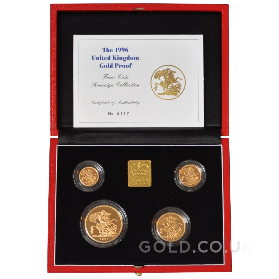 1996 Proof Gold Sovereign 4 Coin Set Boxed